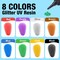 JDiction Glitter Colored UV Resin, 8 Colors Metallic UV Resin with Sparkling Effect, Hard Glitter UV Resin Kit for Jewelry Making, Colored Resin Casting and Coating, Crafts and Decoration